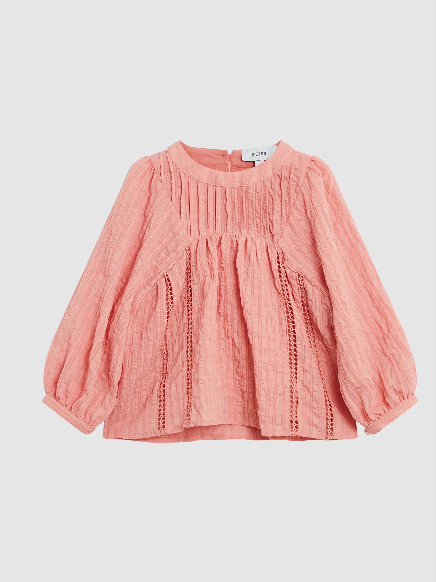 Roze - Reiss Elle Jr. Blouse met ladder en belangen
