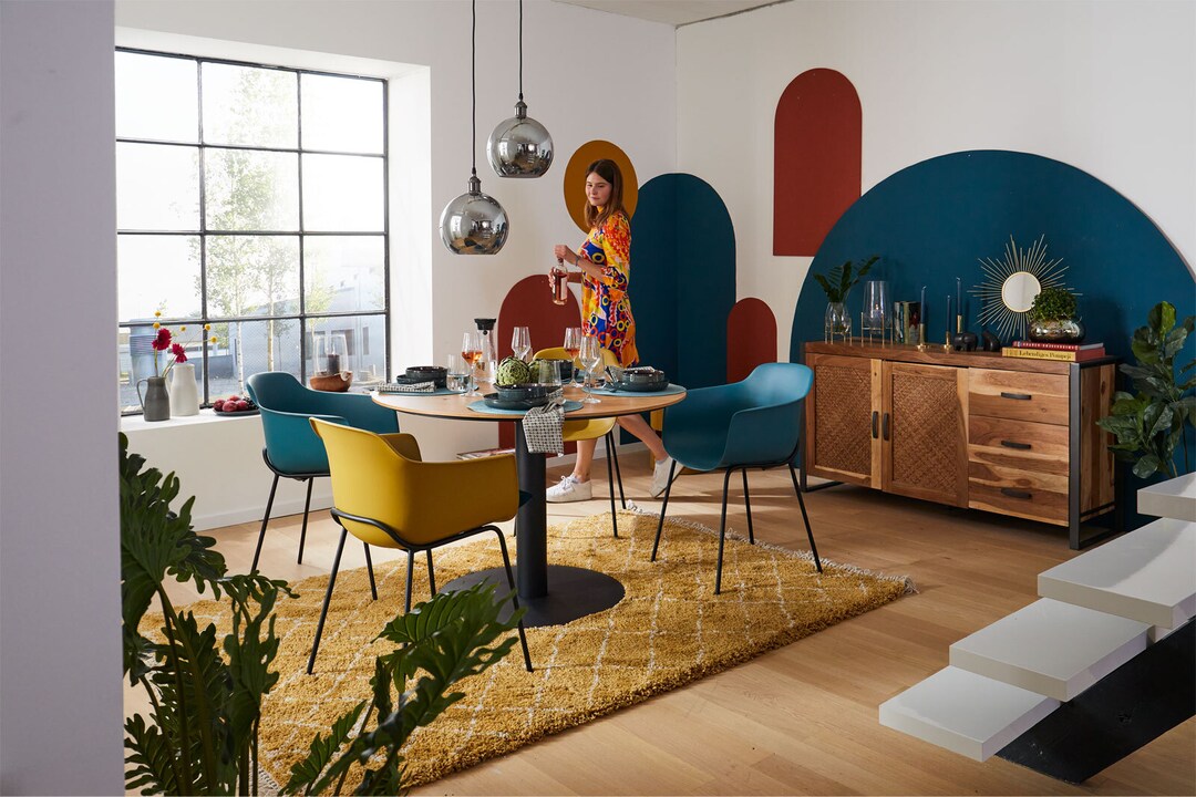 Sideboard TOM 150 x 80 cm Akazie massiv/anthrazit