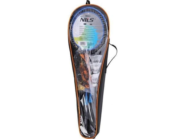 Nils Extreme NRZ012 STÅL / FOR BADMINTON 2 RACKETTER + 3 FORSKJELLER + NETT 195x22cm + NILS DEKKING