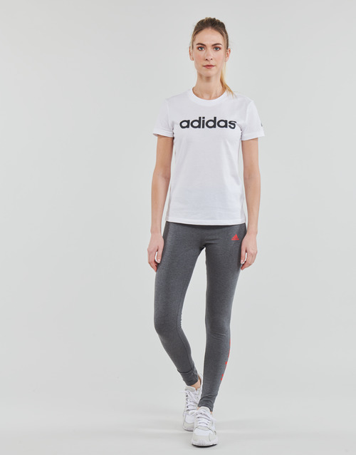 Adidas Sportswear - LIN Leggings - dark grey heather/vivid red