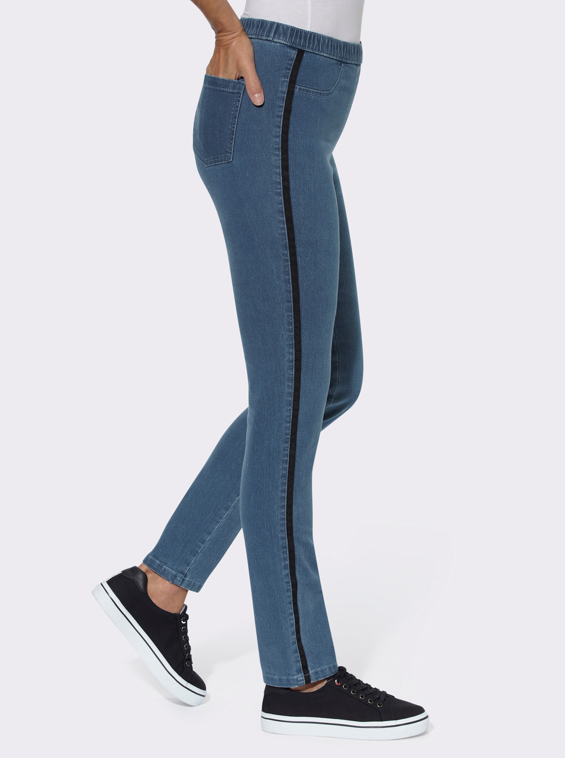 Thermojeans mit Galonstreifen