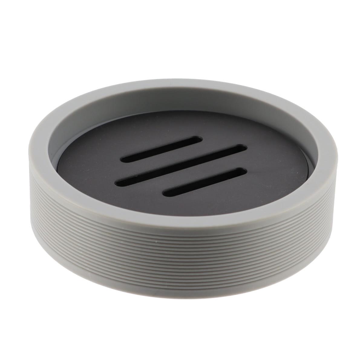 PORTE SAVON BICOLORE GRIS NOIR