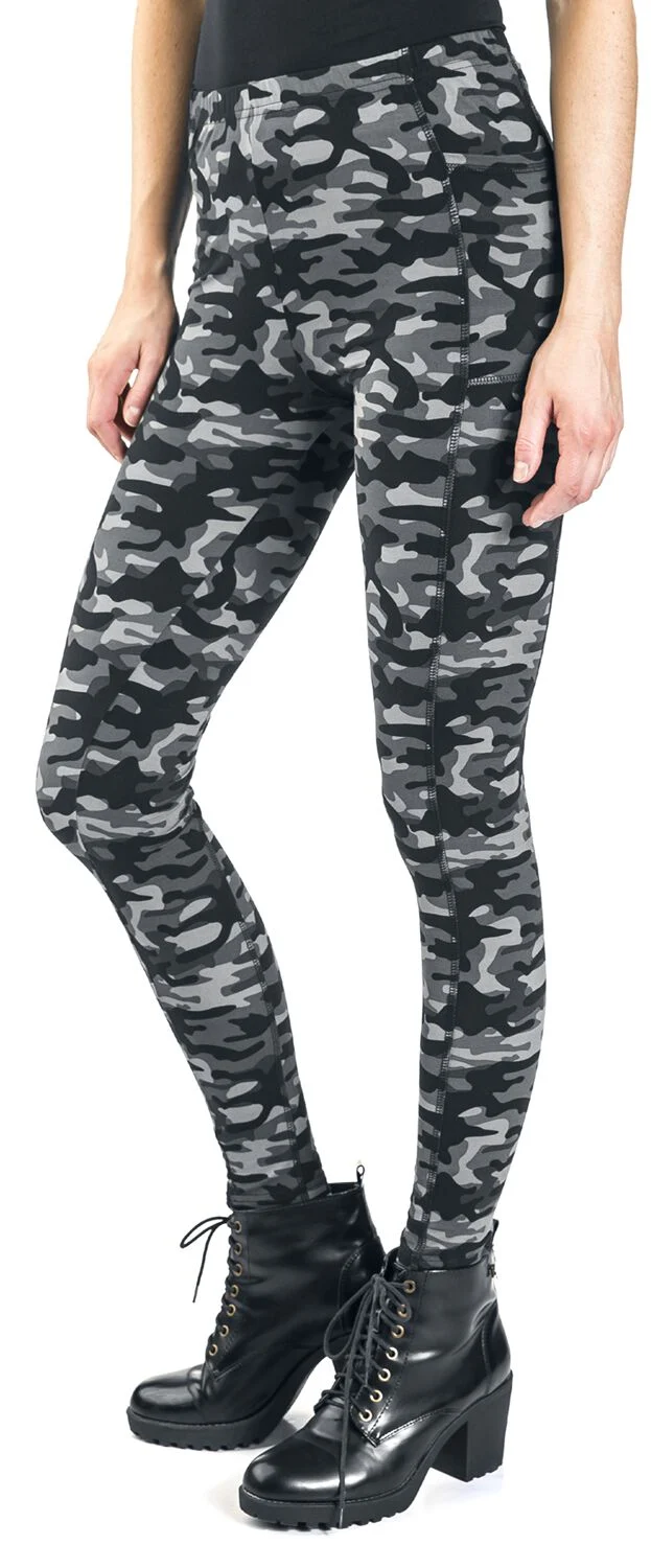 Leggings Camouflage Gris Poches Latérales | Rock Rebel by EMP Legging