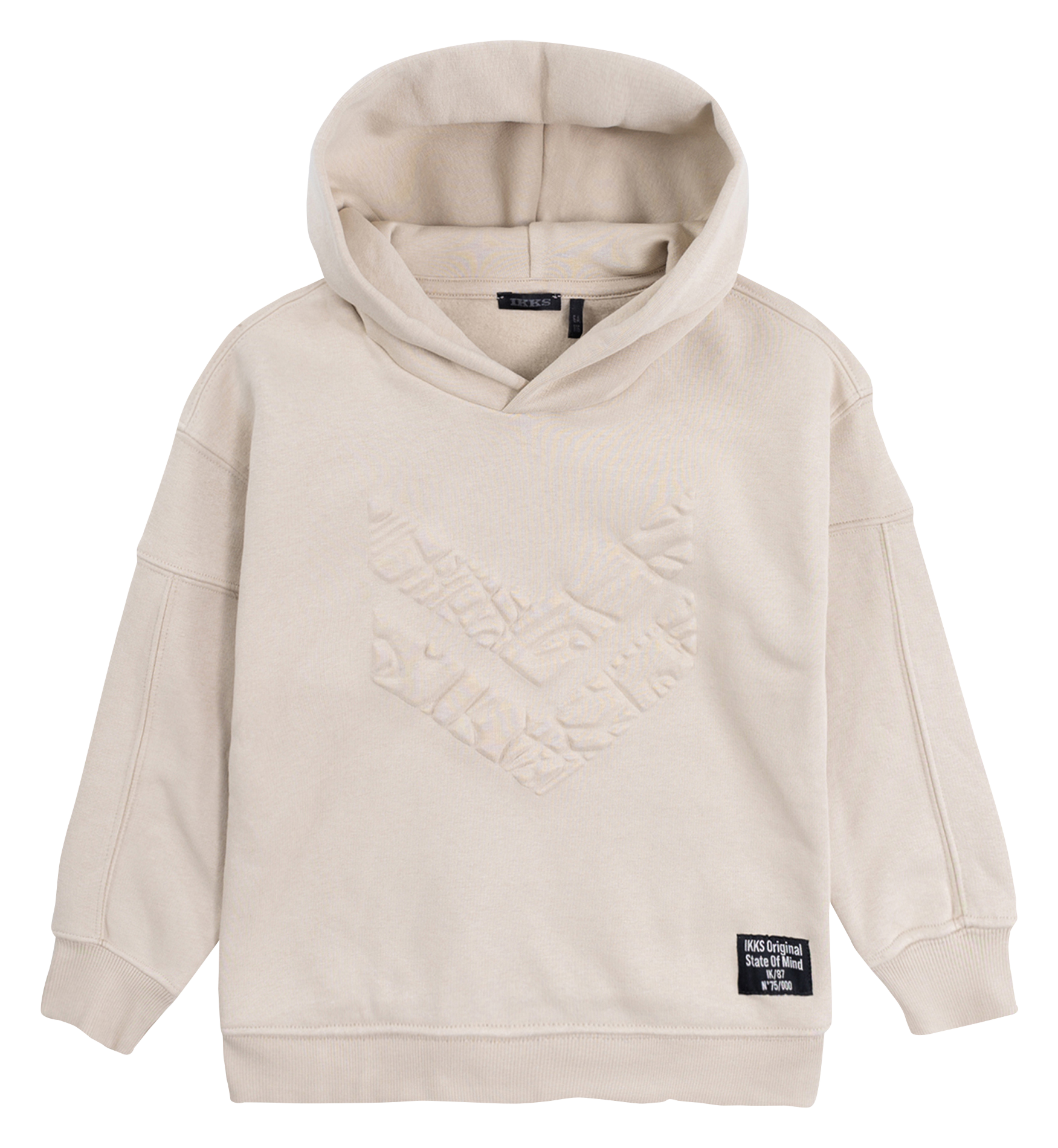 Sweat embossé en coton mélangé | Beige