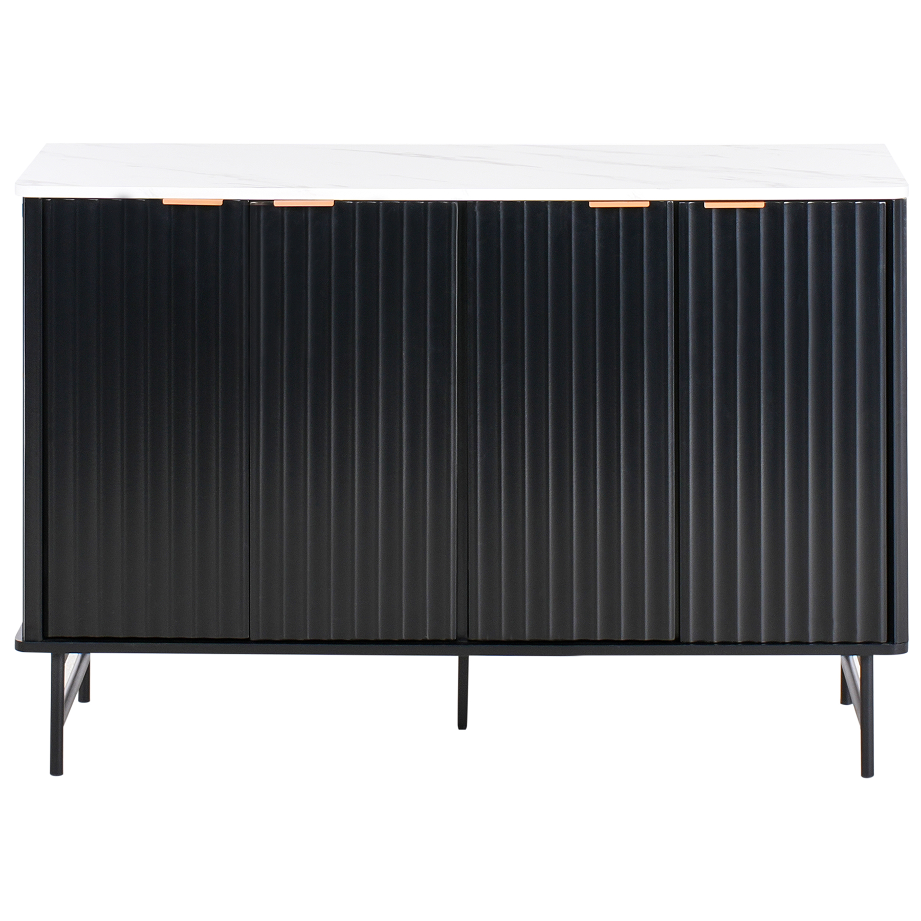 Beliani - GLASTONBURY - Dressoir - Zwart|Marmer - MDF