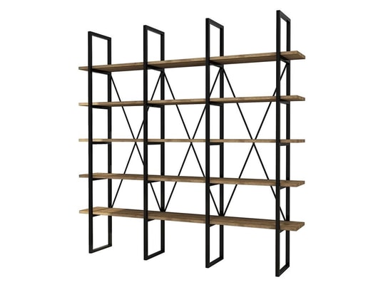 VENTE-UNIQUE - Bibliothèque - 5 étagères - naturel et noir - berali