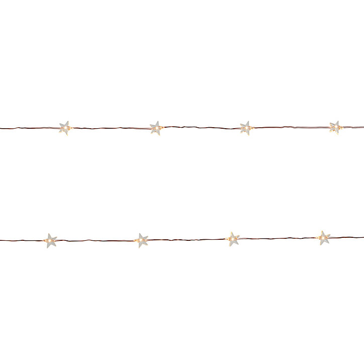 Guirlande lumineuse LED intérieure blanc chaud câble cuivre 1,82 m décor étoile