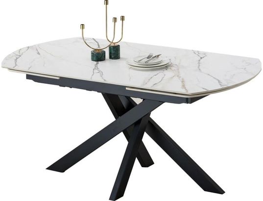 CONCEPT1 - Table Furiani 160/240 x 90 x 74,5 cm blanc