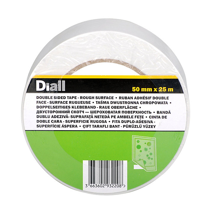 Bande double face 50 mm x 25 m, surface rugueuse