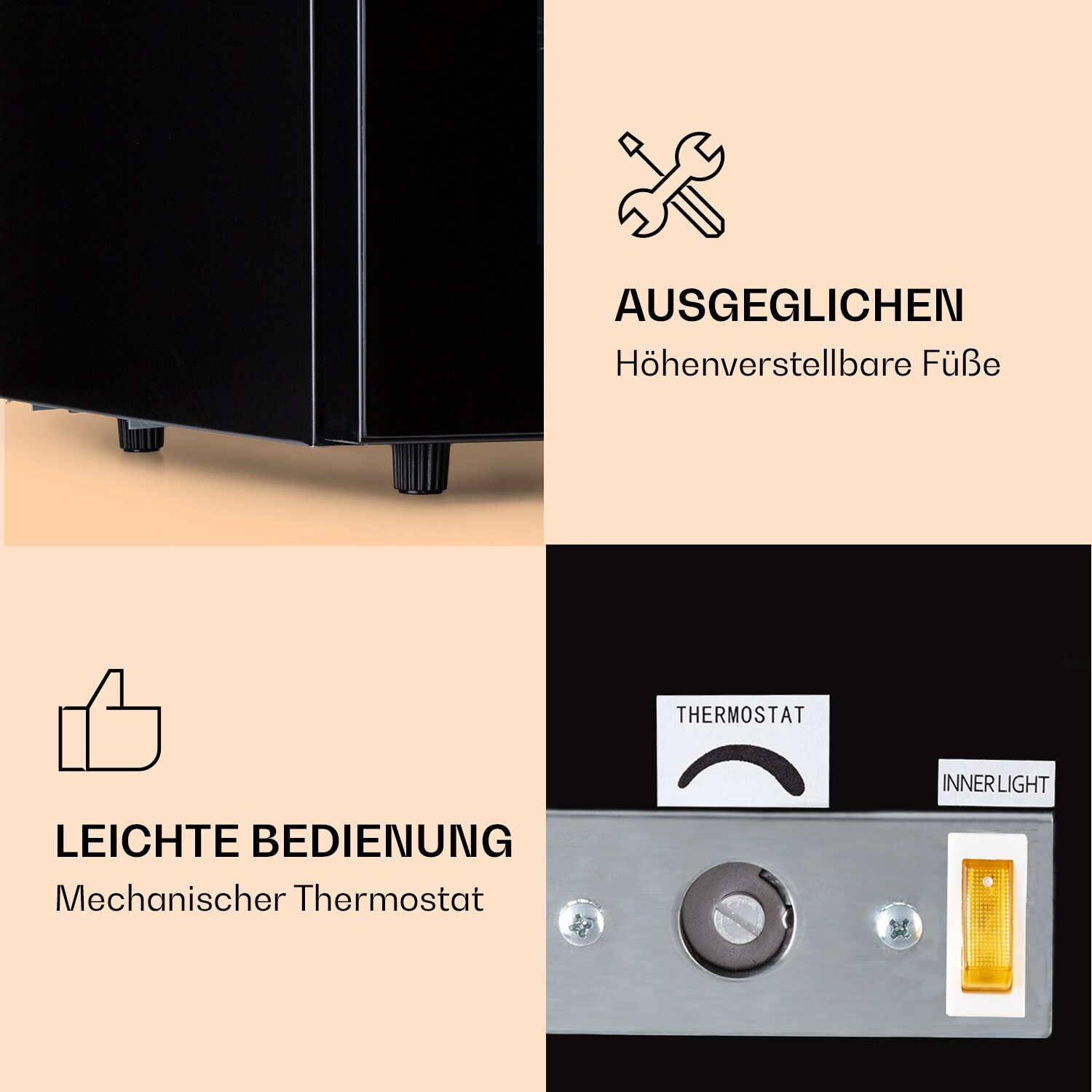 IceAge 88 Gefrierschrank 88 Liter EEK E 3 Etagen Thermostat Glasfront