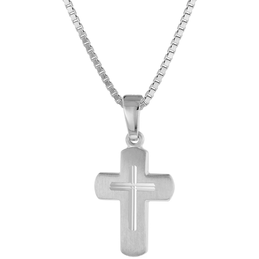trendor Kinder-Anhänger Kreuz mit Kette 925 Silber silver