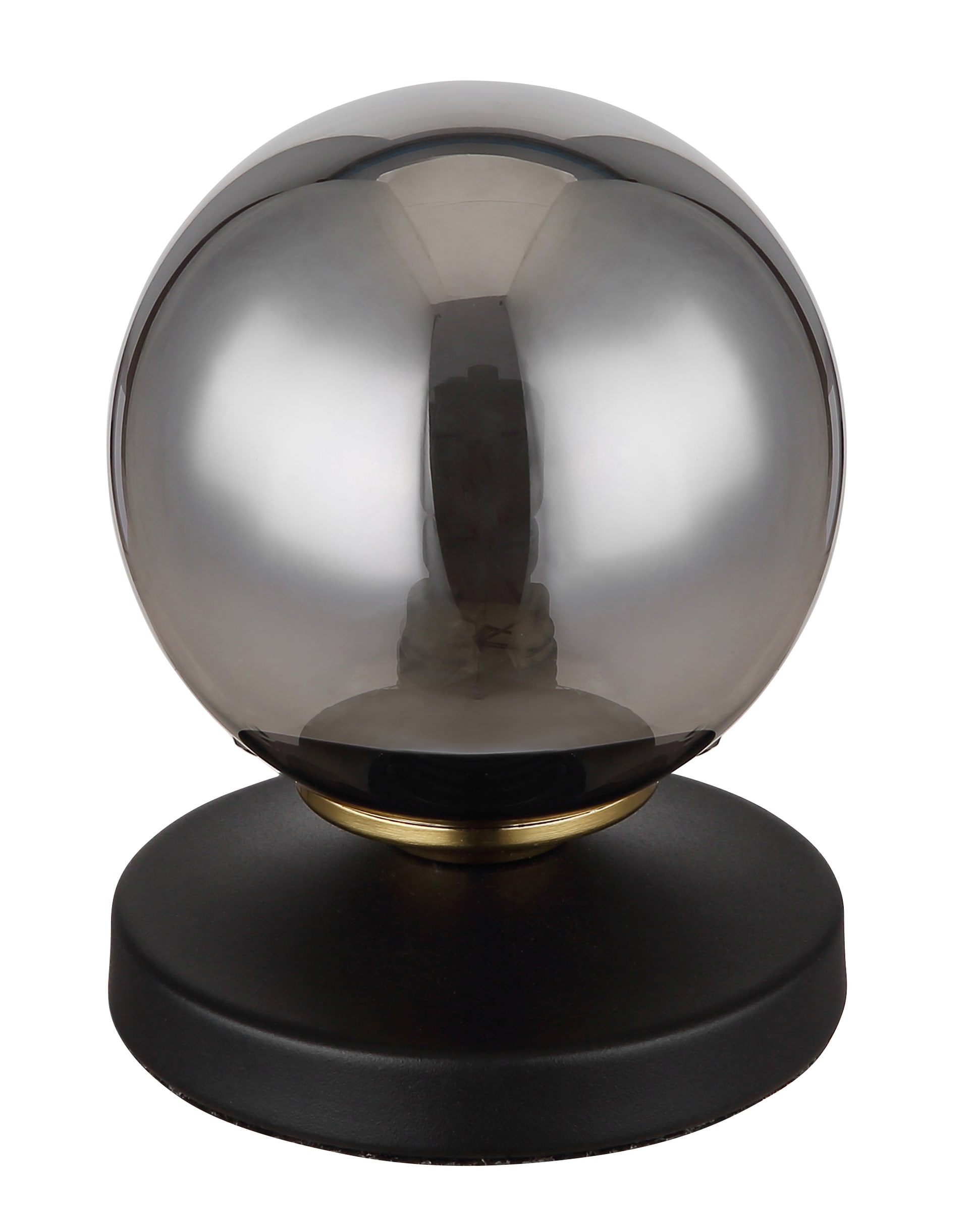 GLOBO Retrofit Nachttischlampe Jorge schwarz /rauchfarbig 10x10cm H13cm