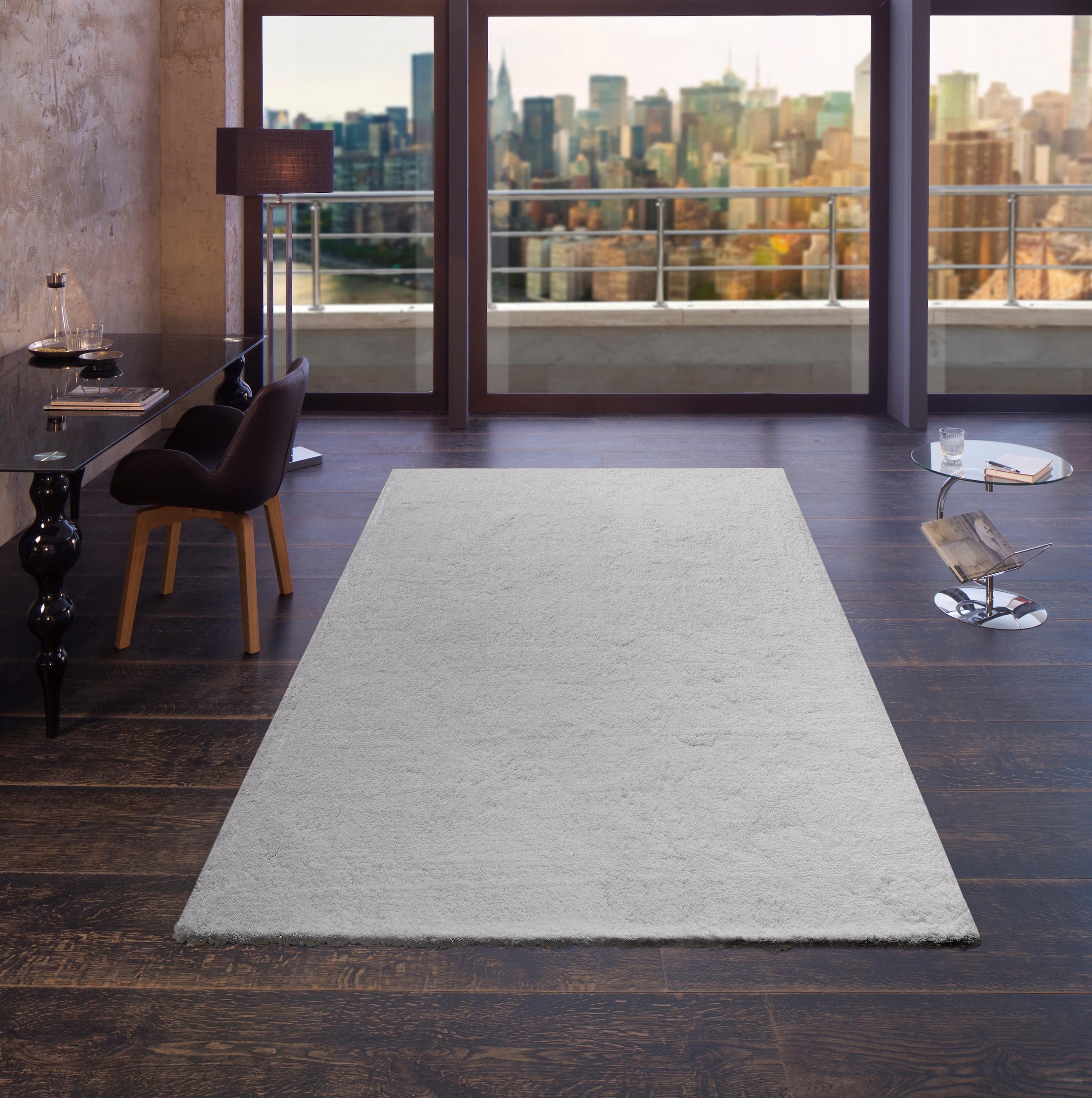 my home Hochflor-Teppich »Microfaser Teppich Magong, besonders weich, sehr feiner Flor« rechteckig 25 mm Höhe uni, Wohnzimmer, Schlafzimmer, Kinderzimmer, auch rund und als Läufer