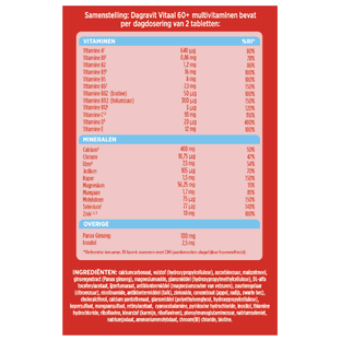 Dagravit Vitaal 60  Totaal 30 Tabletten 60TB