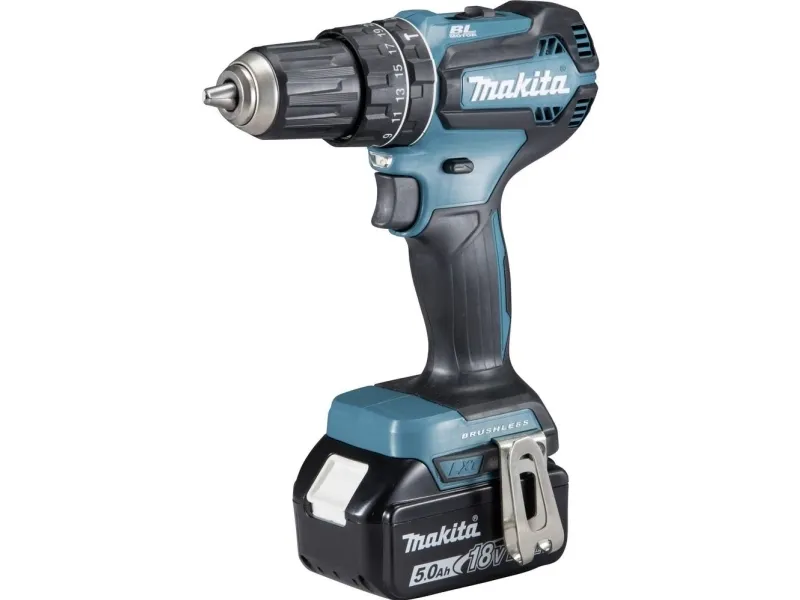Makita DHP485RTJ - Hammerbor/skruemaskine - ledningfri - 2-hastigheders - nøgleløs borepatron 13 mm - 50 N·m - 18 V