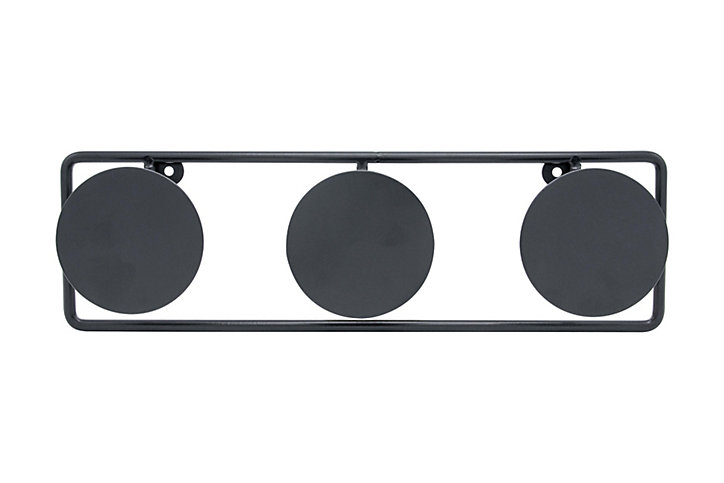 Patère murale à 3 têtes taille M Cime L. 40 cm, acier noir