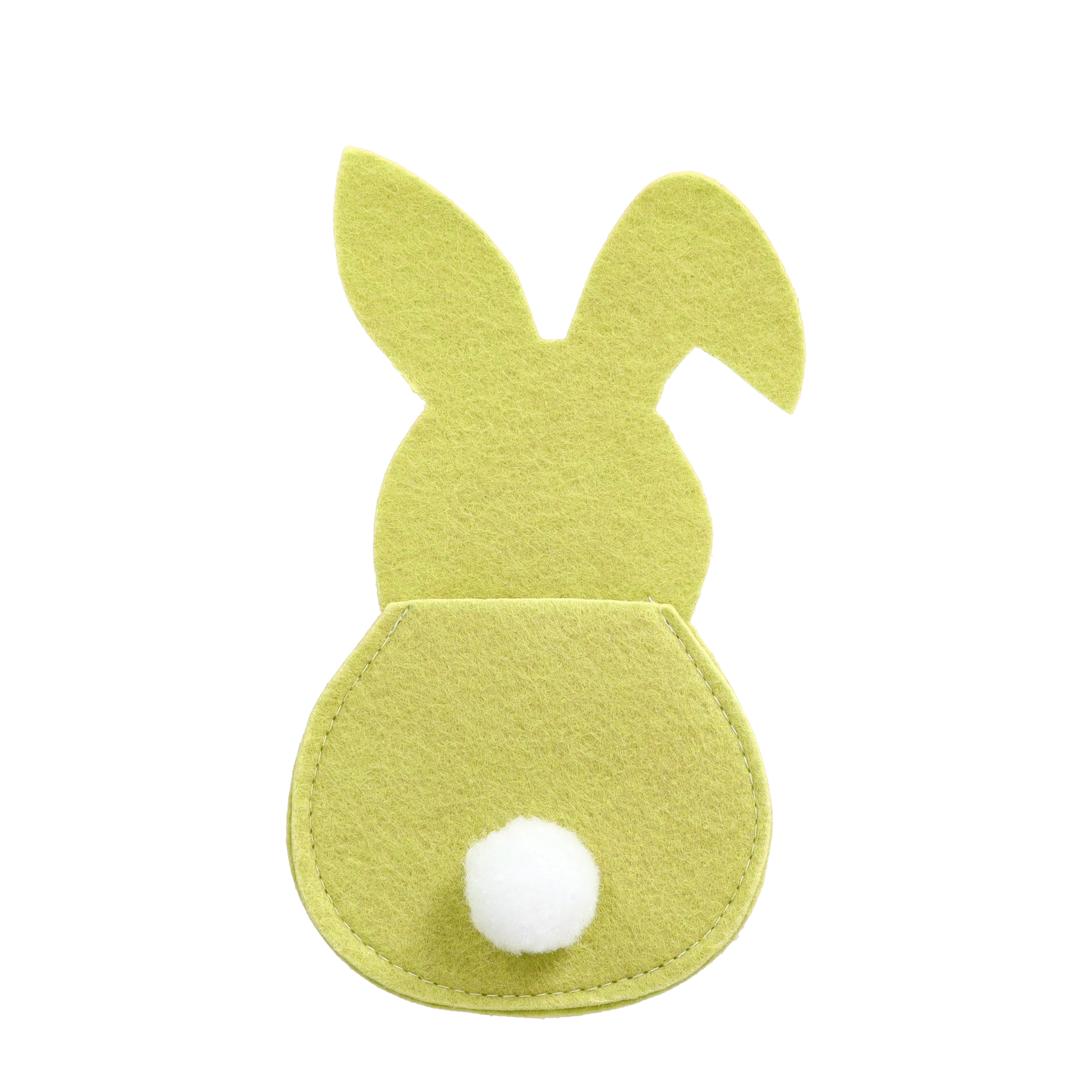 (4er Set) Filz Osterhase Besteck Tasche Oster Party Tisch Deko für Messer / Gabel / Löffel - Gelb