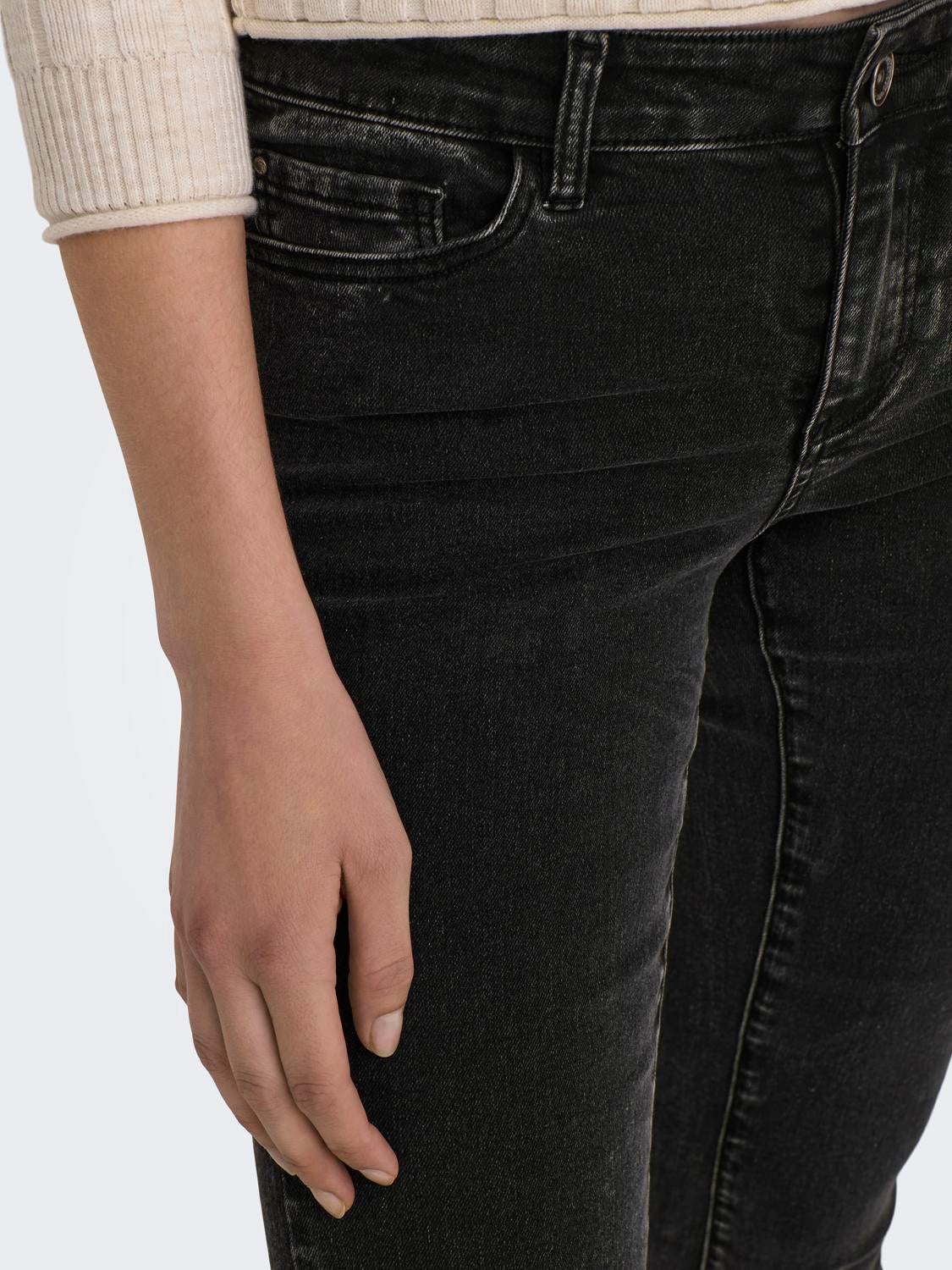 ONLROSE Mittlere Taille Ausgestellt Jeans Washed Black