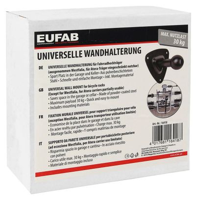 Eufab -  Porte-vélo Eufab : Fixation Murale Noire Pour Porte-vélos
