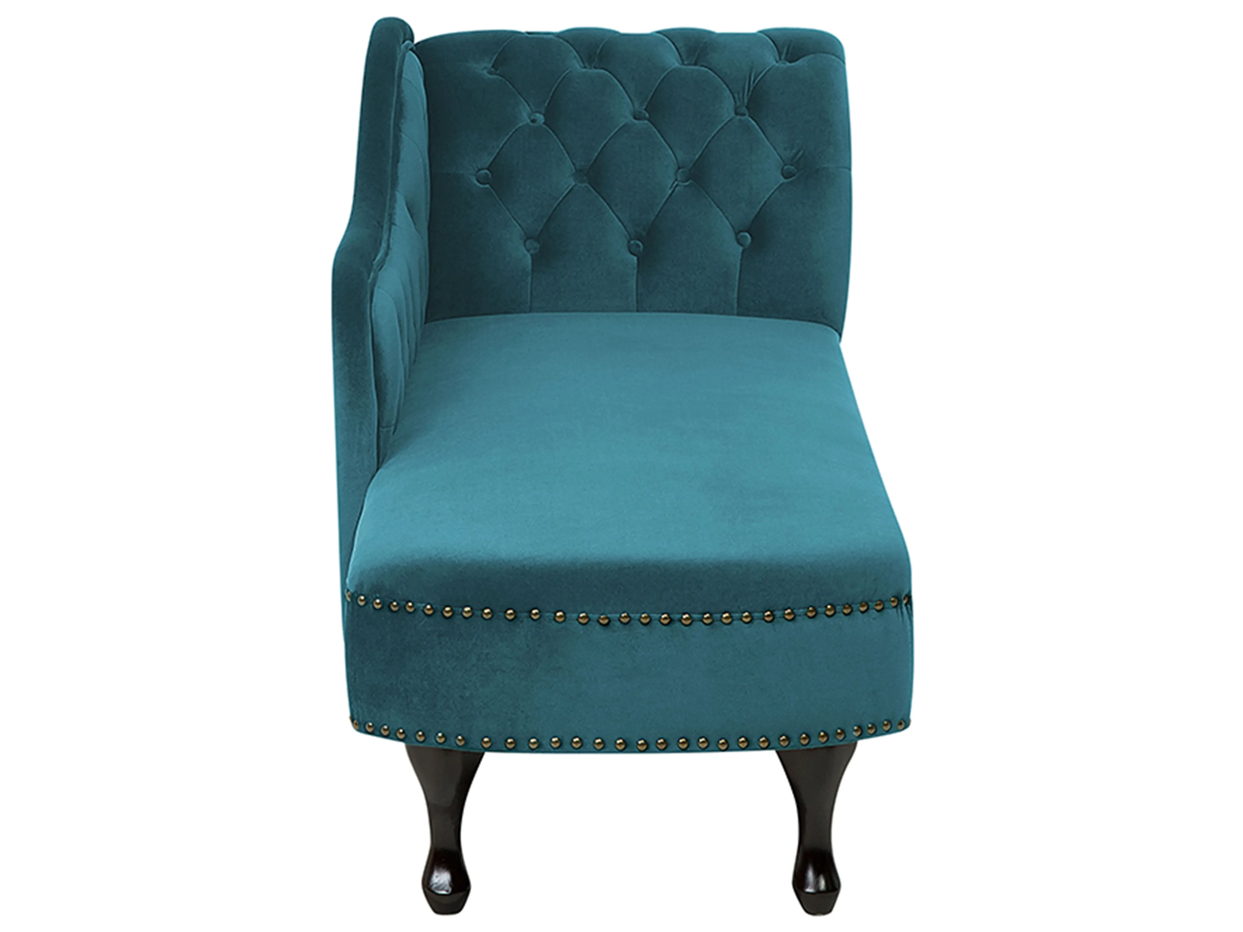 Rechtszijdige chaise longue NIMES Fluweel Groenblauw