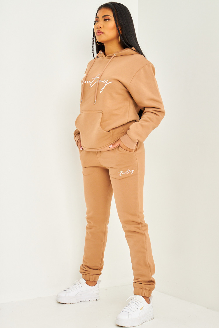 Pantalon de jogging camel inscription Brentiny