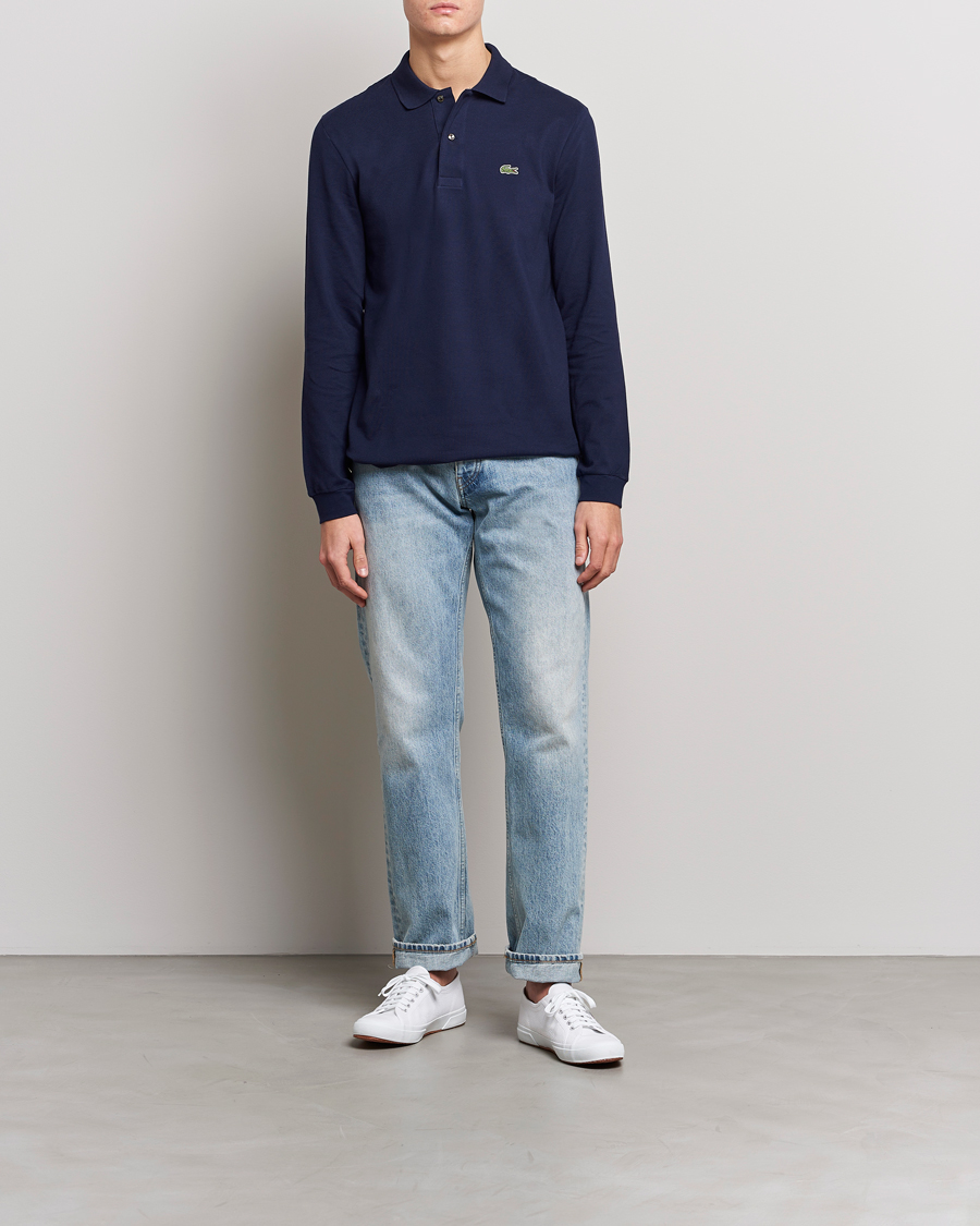 Lacoste Original Long Sleeve Polo Piké Navy Blue