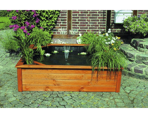 Verhoogde vijver, minivijver, verhoogd bed promadino met 4 zijbeplantingszones 550 l 144 x 144 x 40 cm