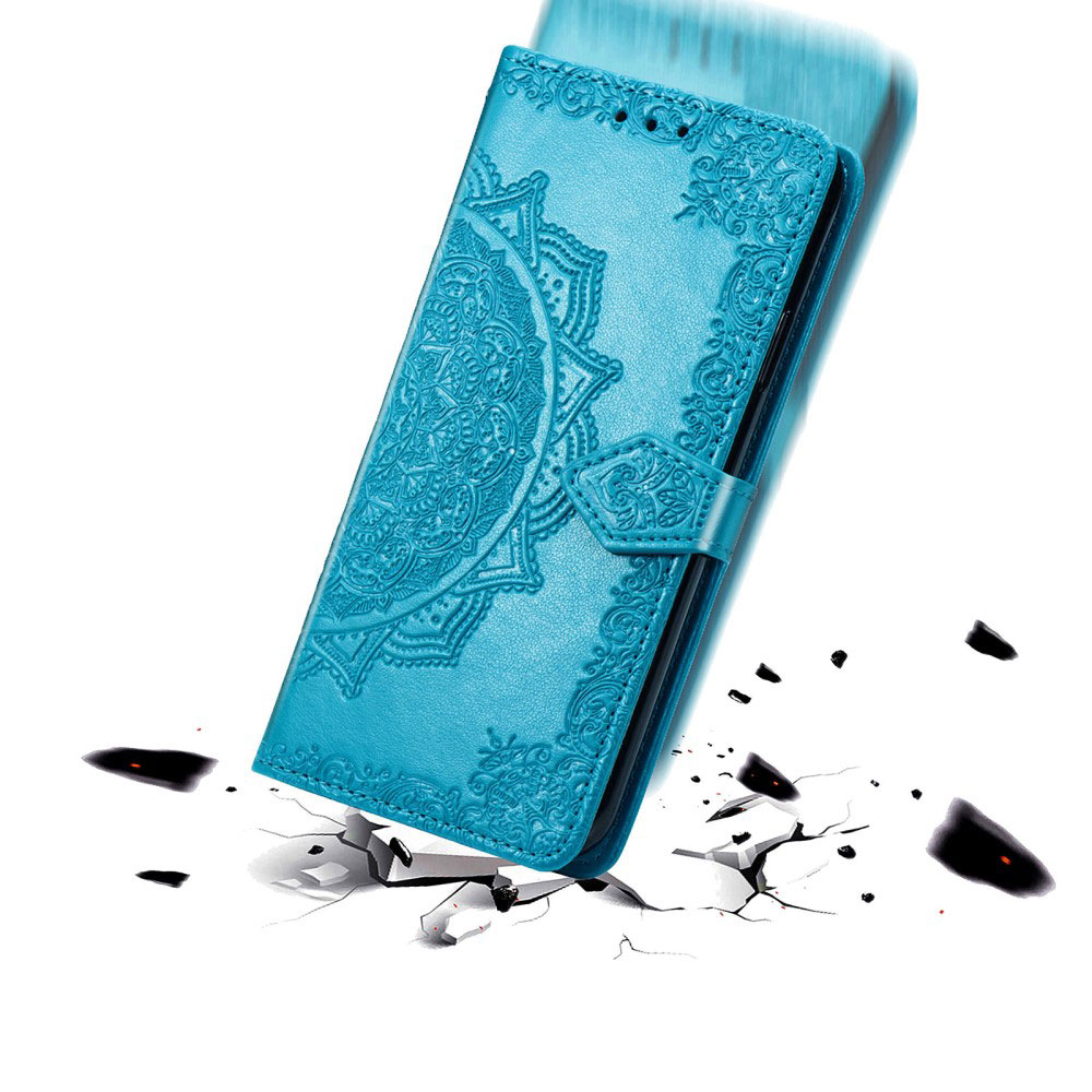 Samsung Galaxy A52s 5G / A52 (5G) Leder Tasche Flip Cover Mandala - Blau