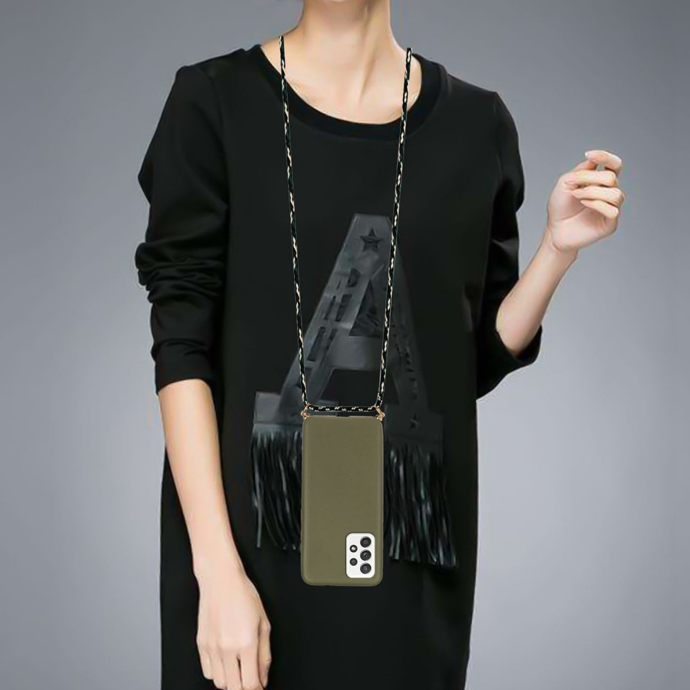 Samsung Galaxy A53 5G Necklace Bio Gummi Case Hülle Eco Friendly Nachhaltig Kompostierbar   Handykette (150cm) - Grün