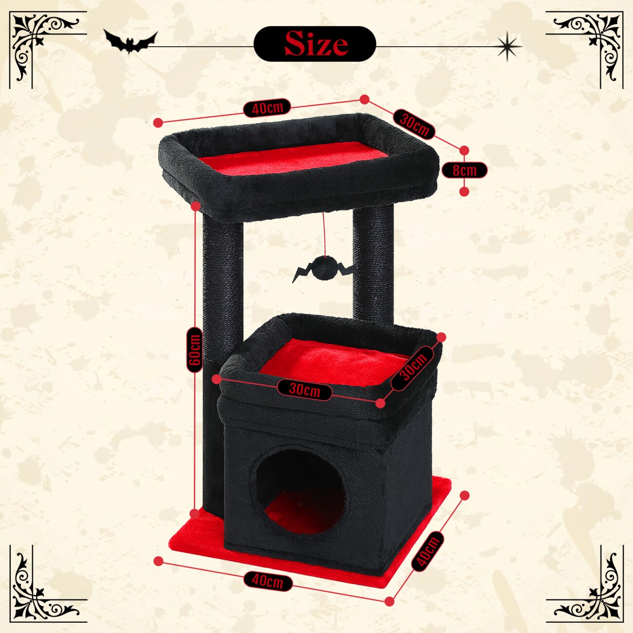 Pawz Road Kleiner Kratzbaum 70cm schwarz