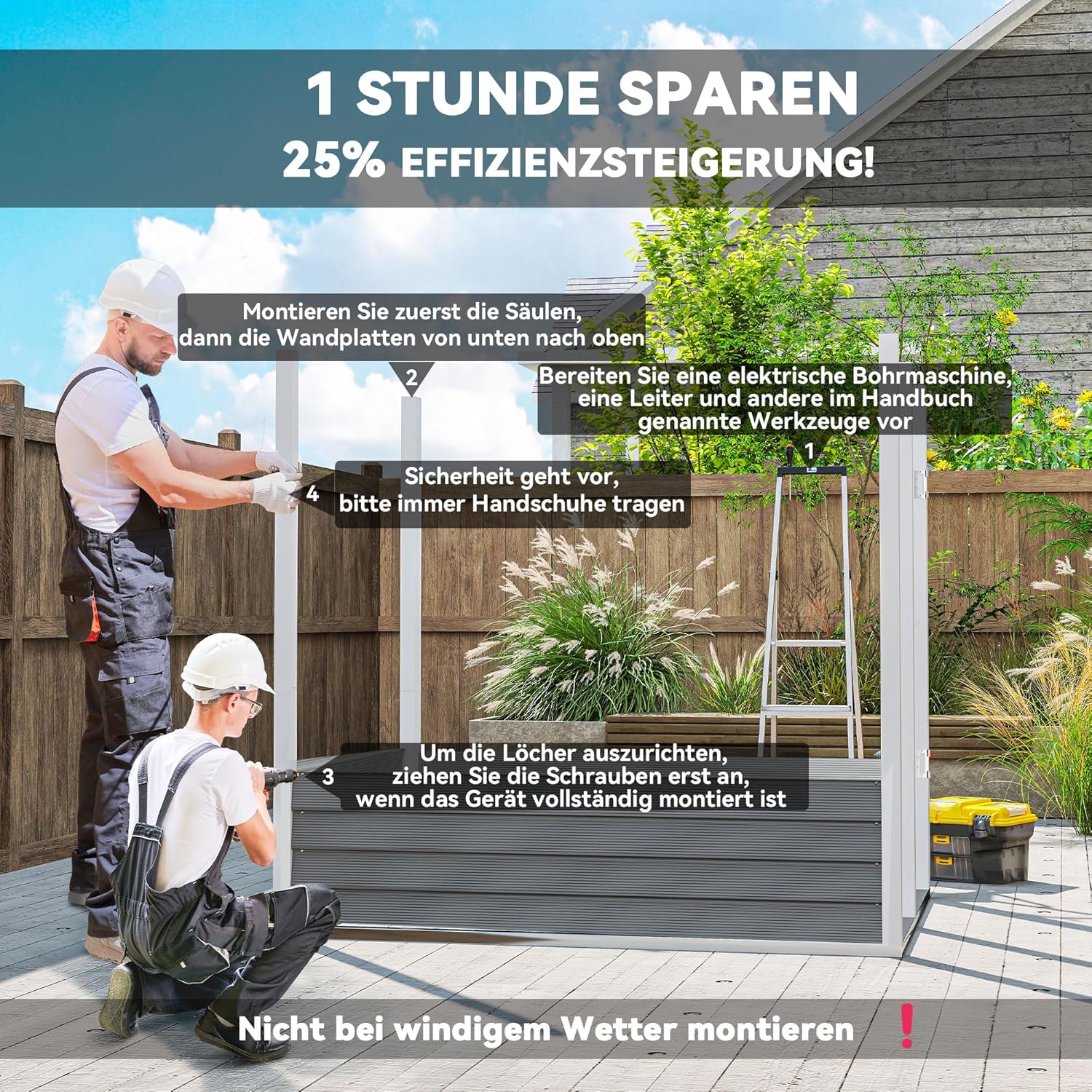 Outsunny Metall Gerätehaus 142x184x181cm 2,3m² Gartenhaus mit Pultdach Handschuhe Fundament wetterfest Outdoor Garten Schuppen mit Schloss Fenster Geräteschuppen für Hinterhof Garten Hellgrau