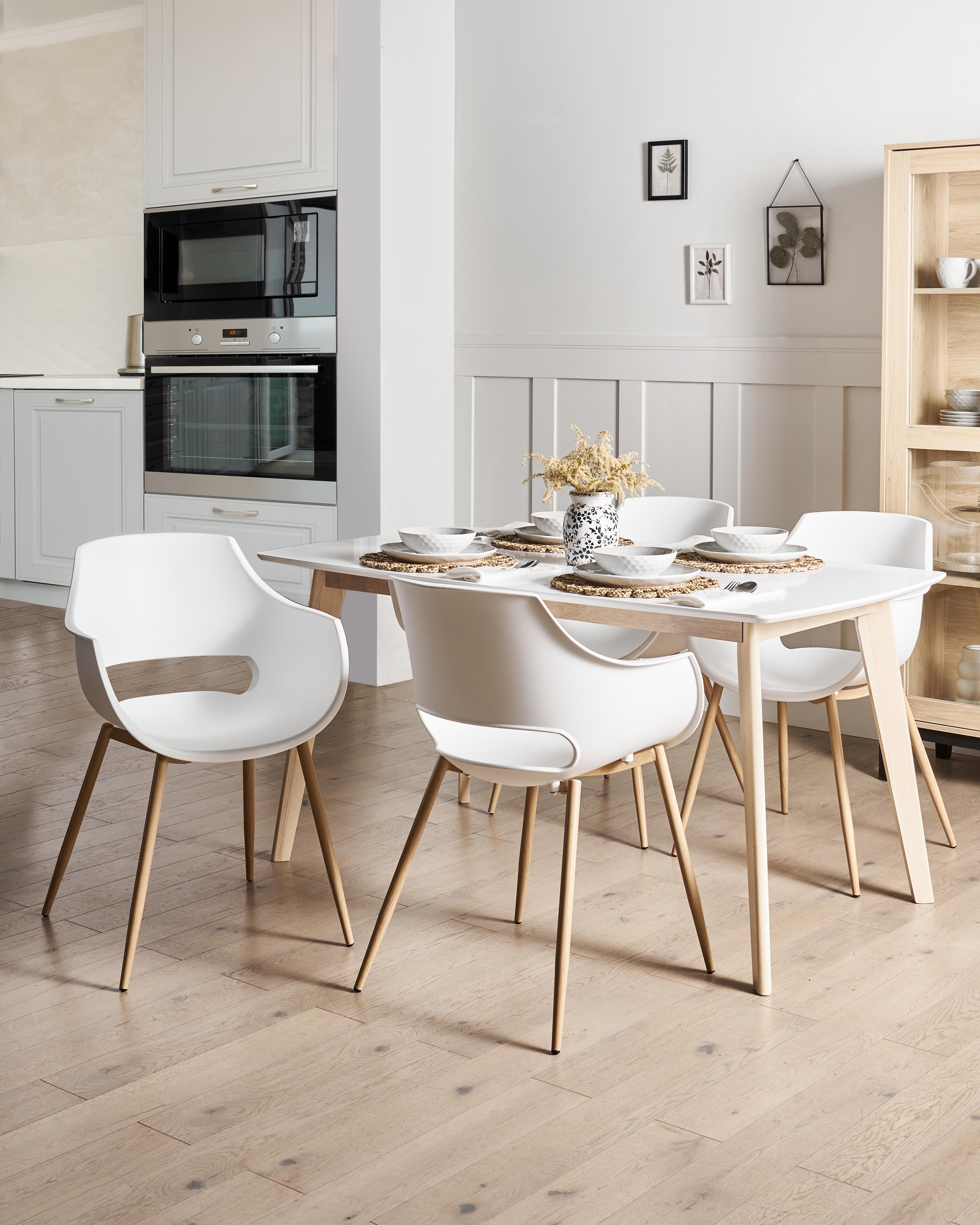 Set van 4 eetkamerstoelen MILLERS Wit
