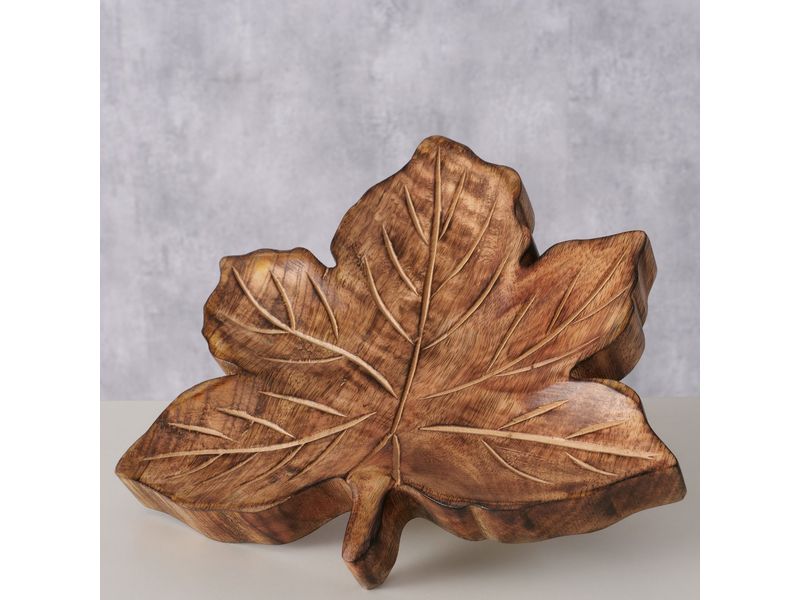 Boltze Schale Mapla 20.3 cm Holzschale als Herbstdeko in Blattform