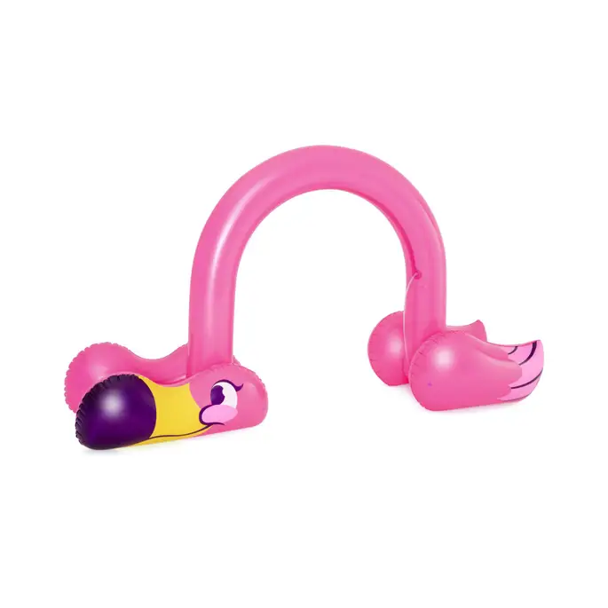 Arco de aspersor inflável gigante em forma de flamingo rosa da H2OGO! para crianças