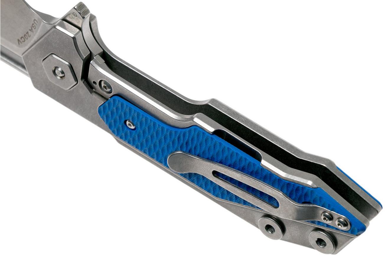 Rick Hinderer Fulltrack Spearpoint 20CV Blue G10 zakmes