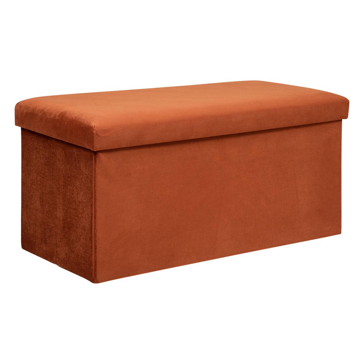 POUF PLIANT DOUBLE VELOURS LILOU AMBRE D.76X38CM