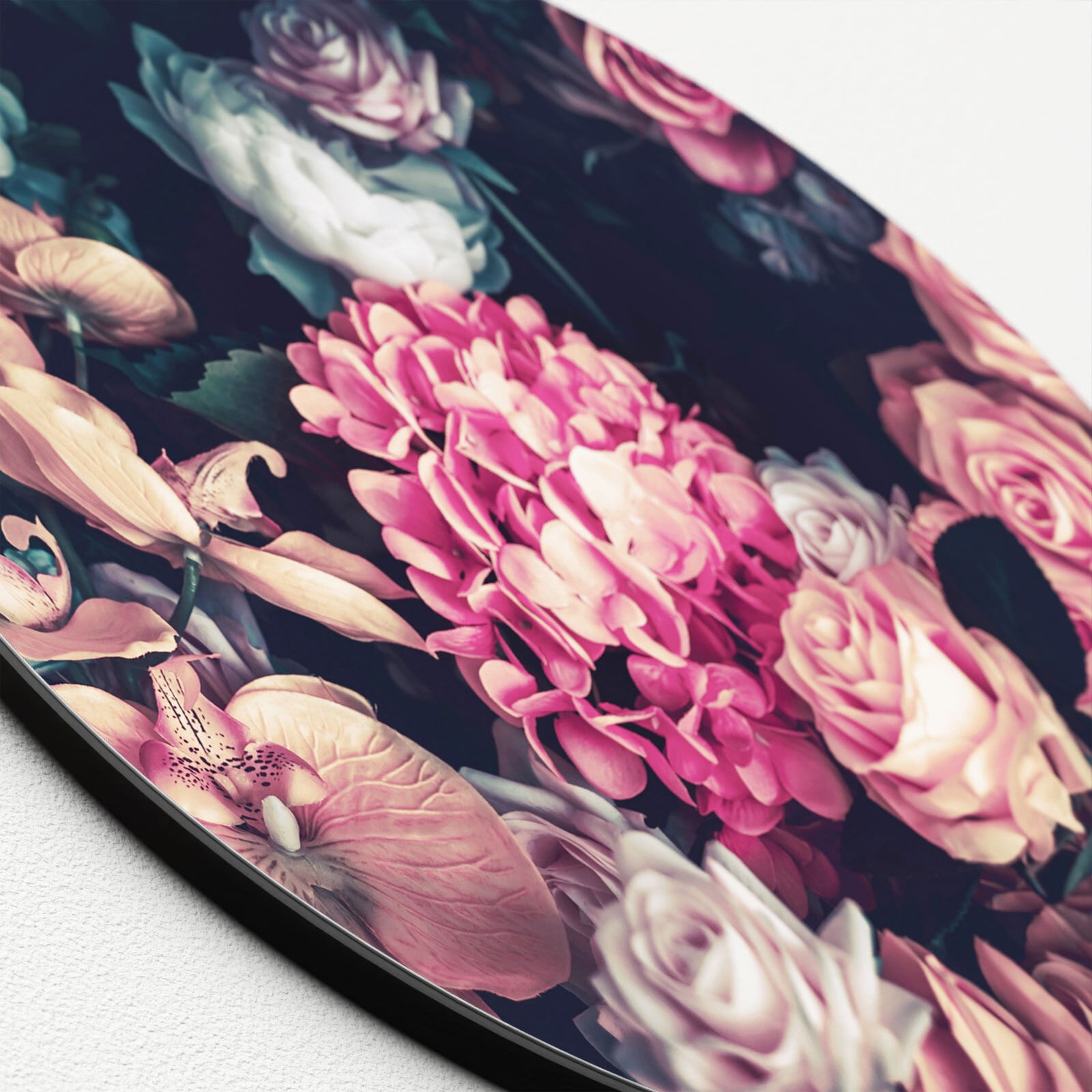 PRO ART Glas-Art Bild BAROQUE FLOWERS IV Ø 20 cm mehrfarbig