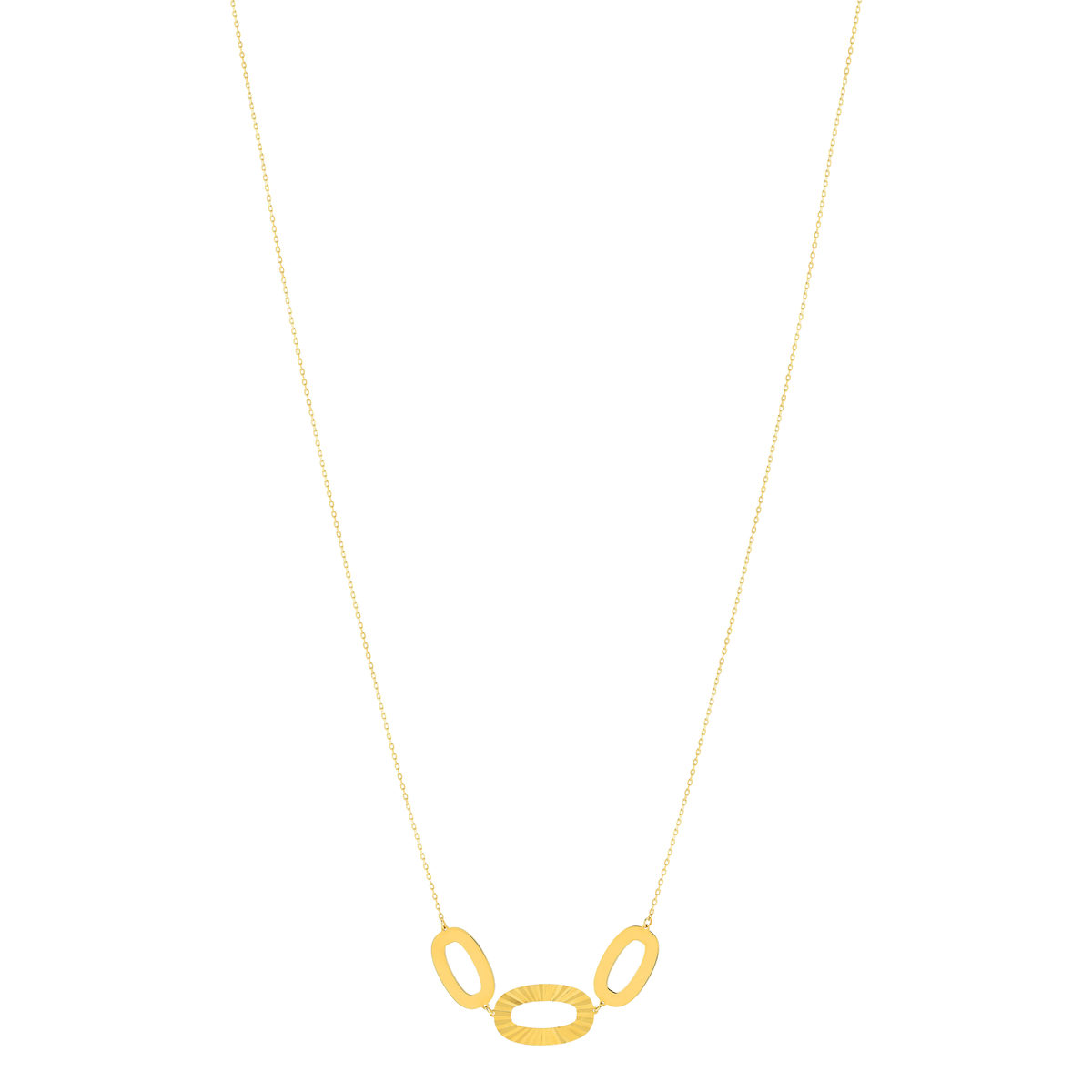 Collier or jaune 750 motif ovale 42 cm