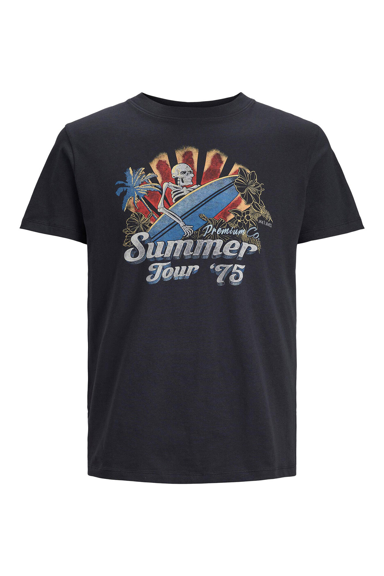 Camiseta com estampa frontal - Preta