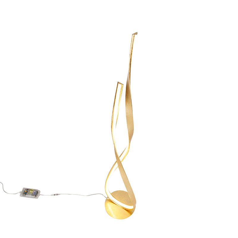 Design vloerlamp goud incl. LED en dimmer - Belinda