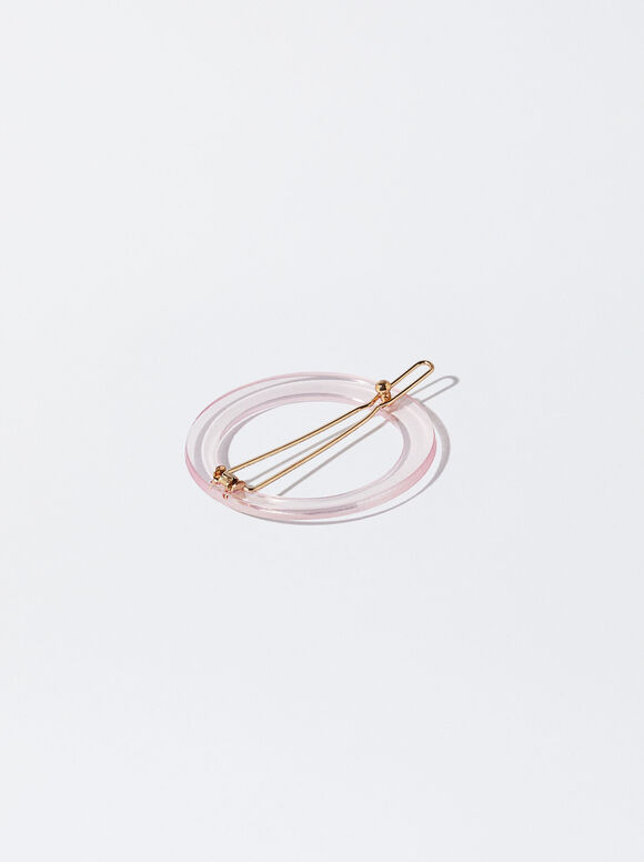 Presilha de cabelo redonda - Rosa