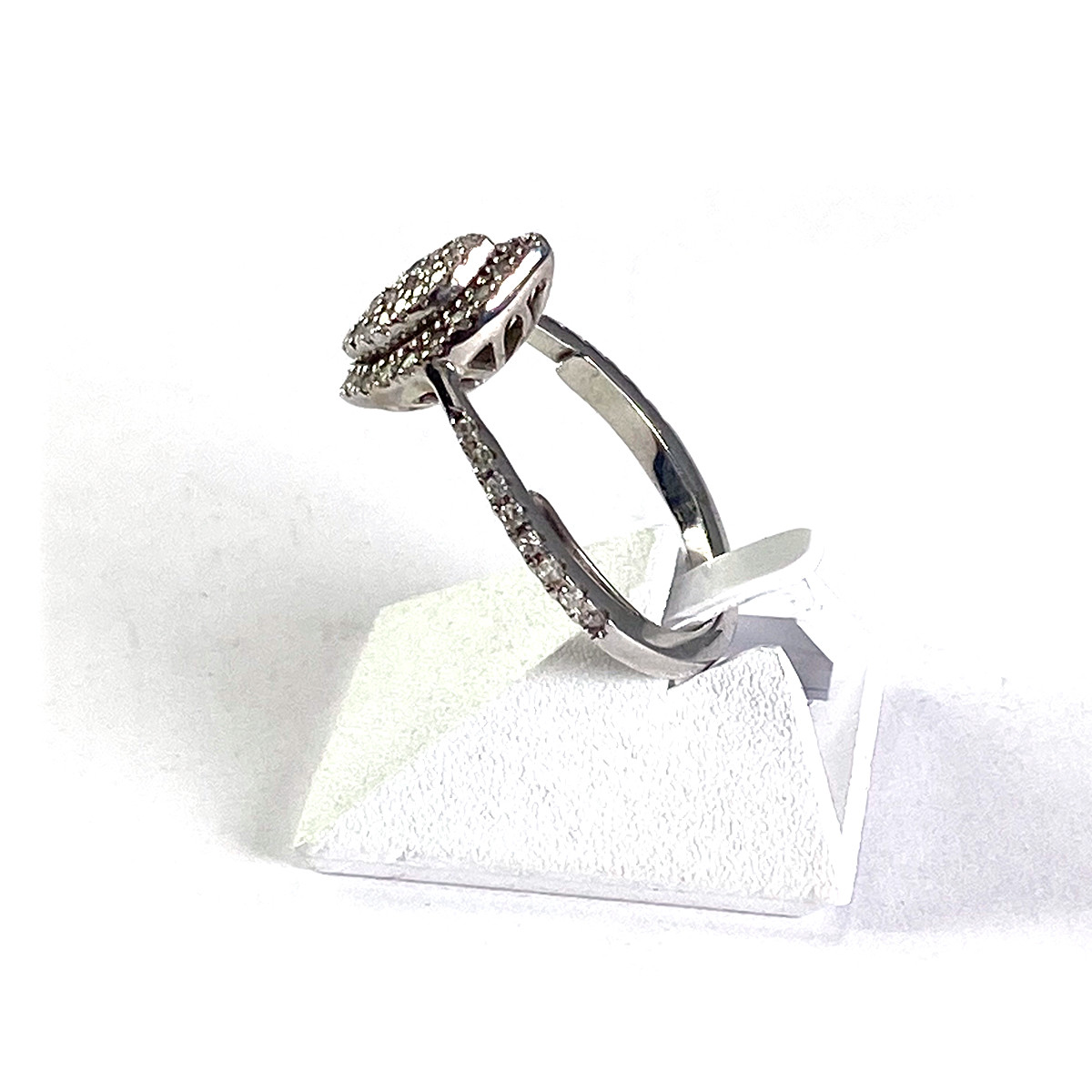 Bague d'occasion or 750 blanc diamants