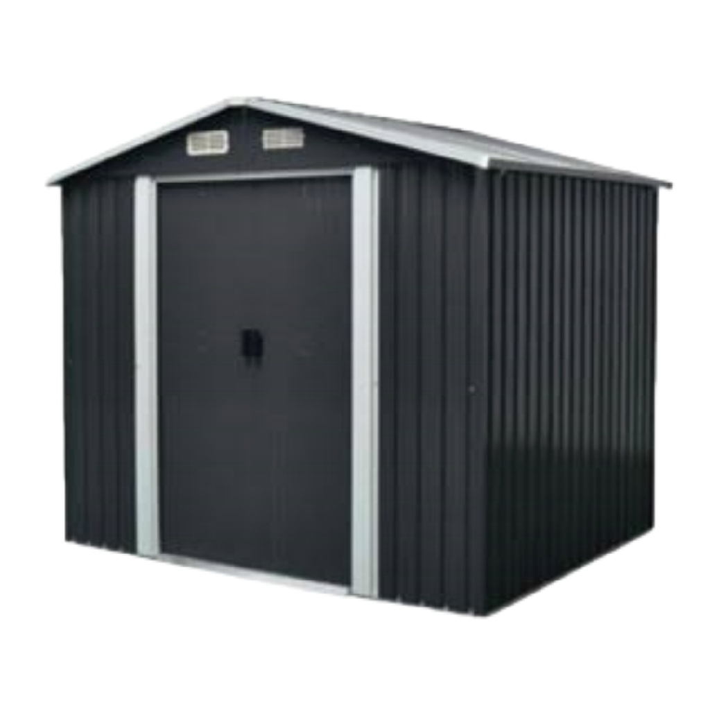 Abri de Jardin Métallique à Toit Double Pente – Couleur Gris Anthracite