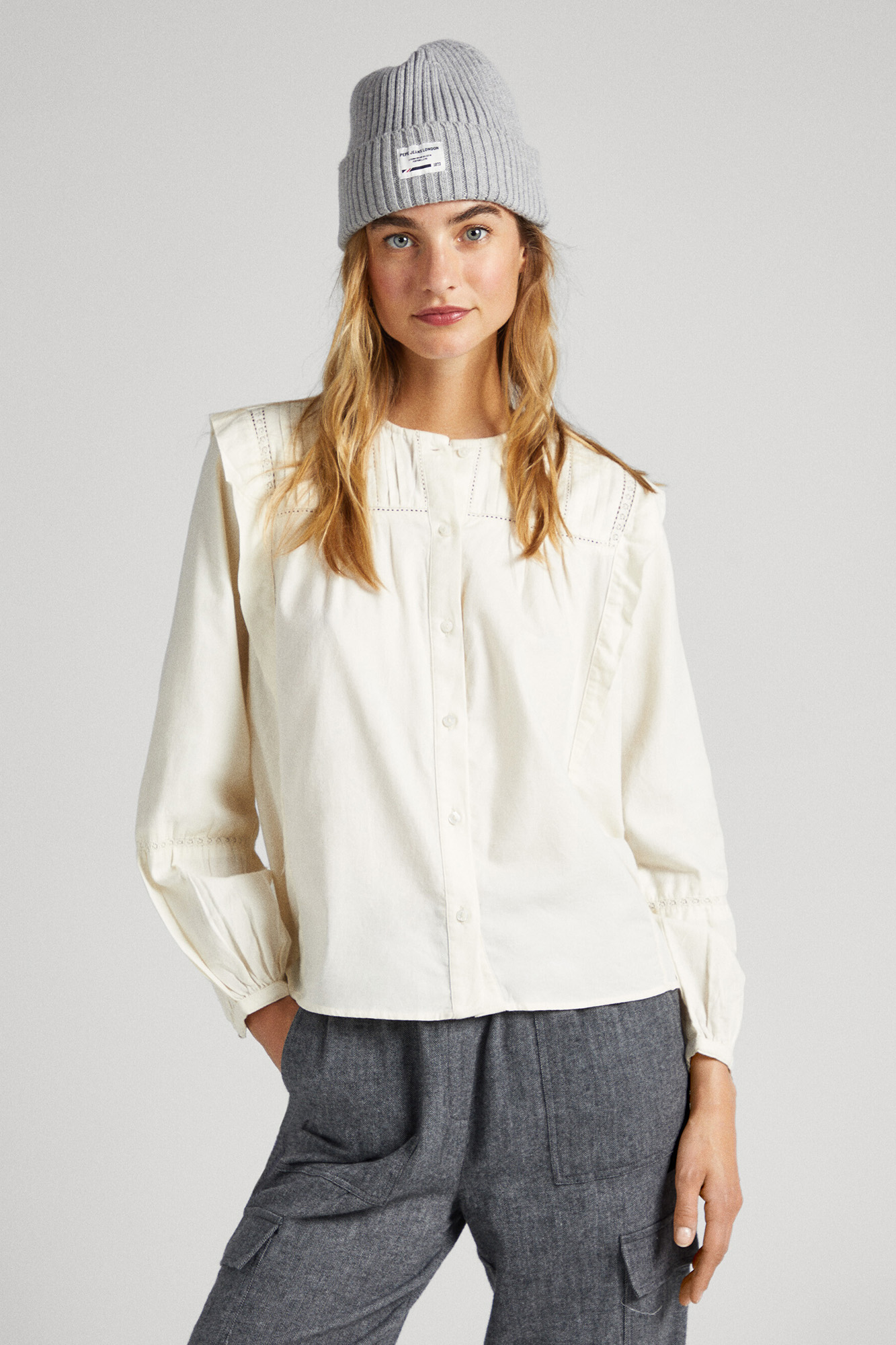 Blusa de sarja de algodão