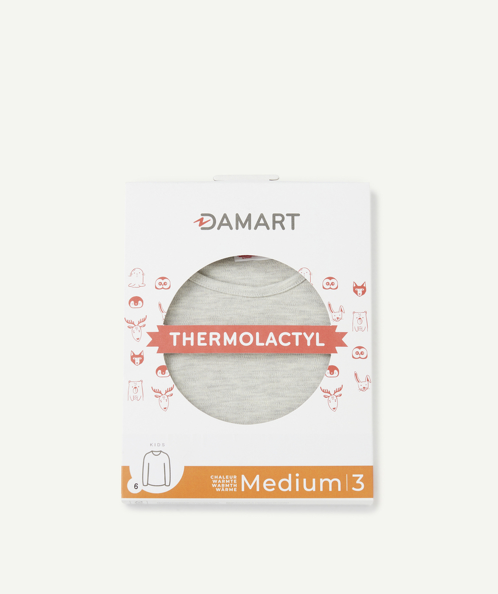 DAMARTT-SHIRT MANCHES LONGUES MAILLE INTERLOCK THERMOLACTYL GRIS CHINÉ