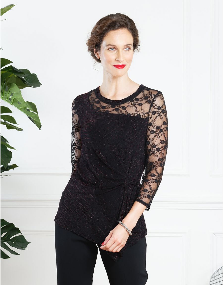 Top chic noir dentelle