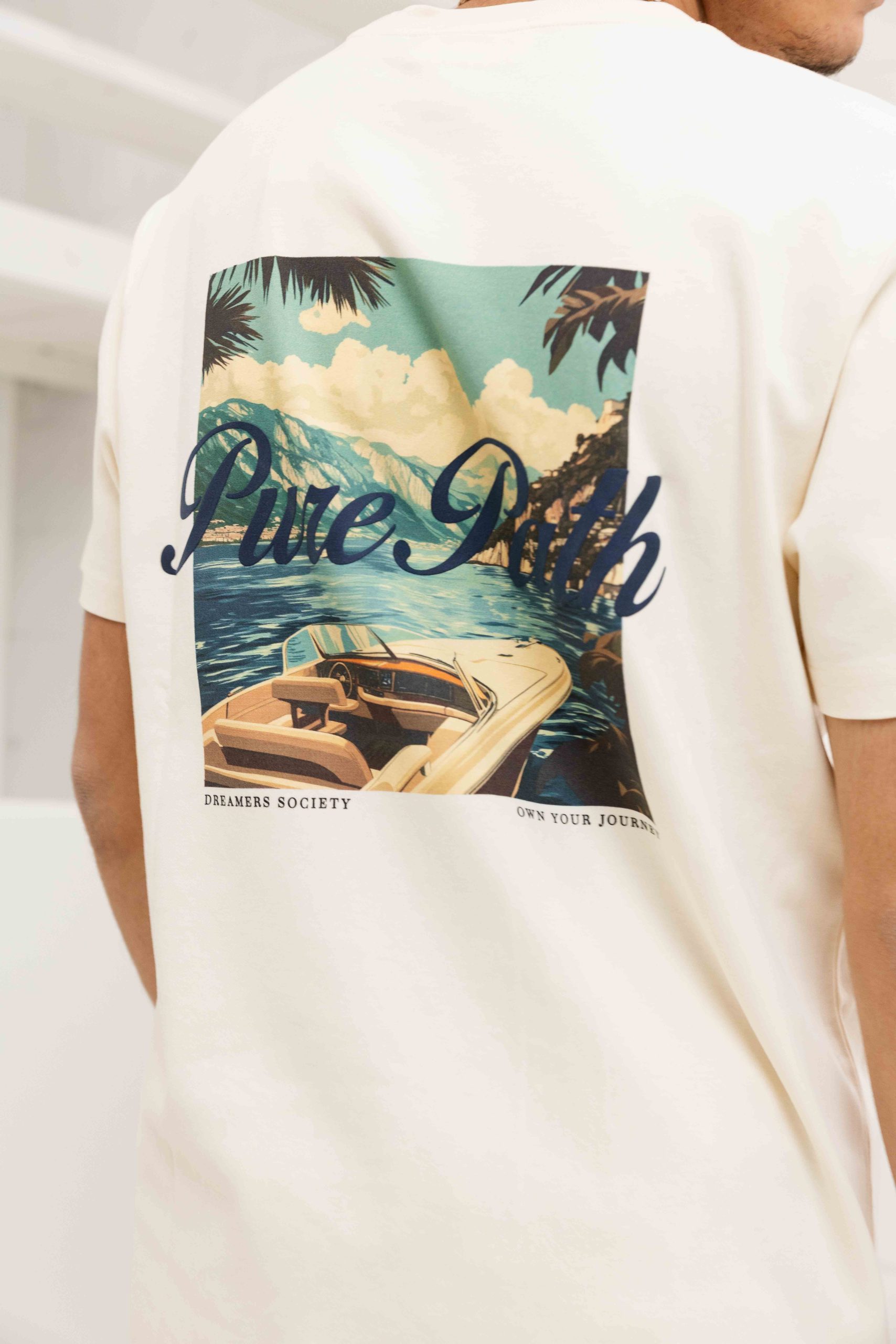 Pure Path Riva View T-Shirt Heren Beige
