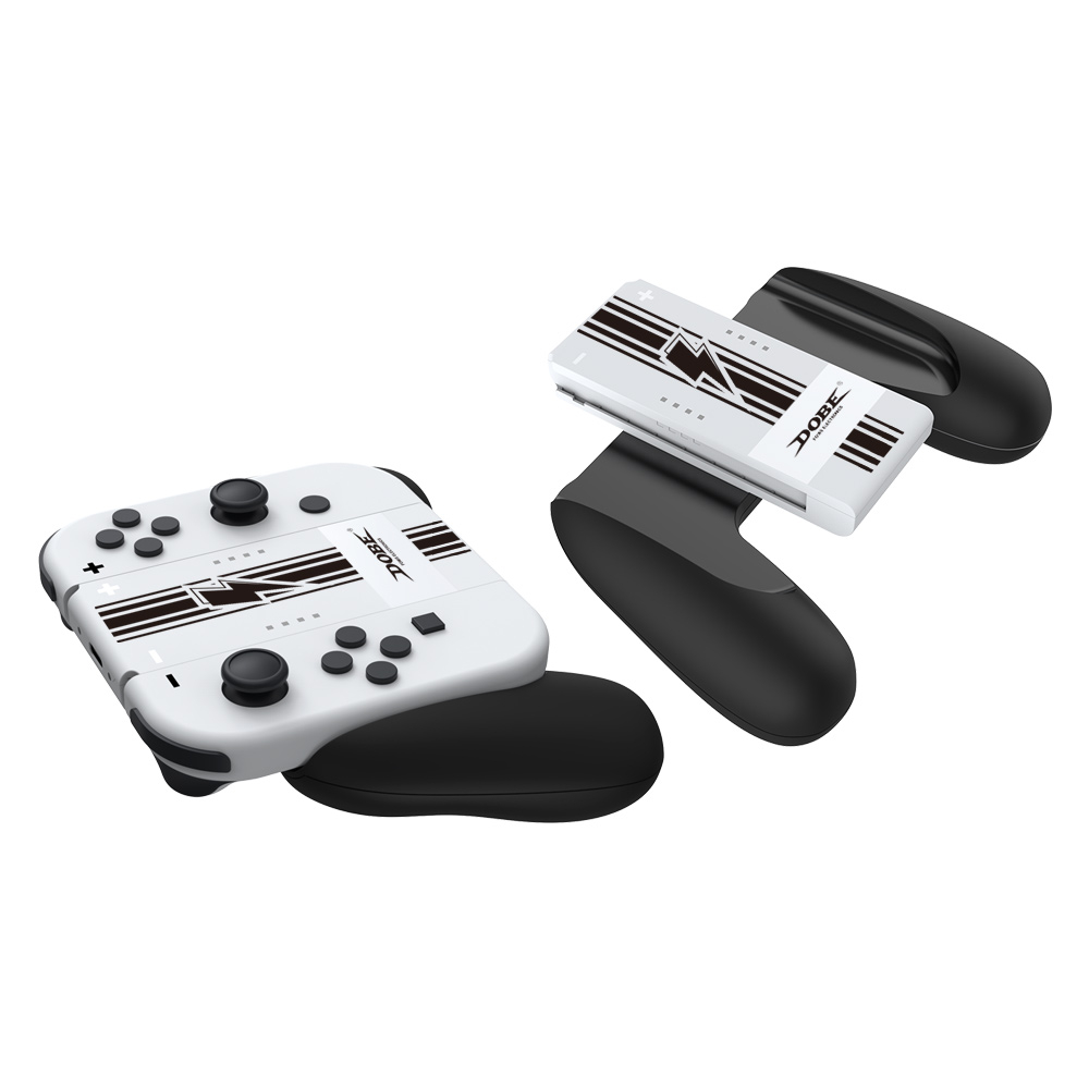 2in1 Nintendo Switch / OLED Joy Con Controller Griff Halterung Gamepad Komfort Griff mit 1200mAh Akku - Schwarz