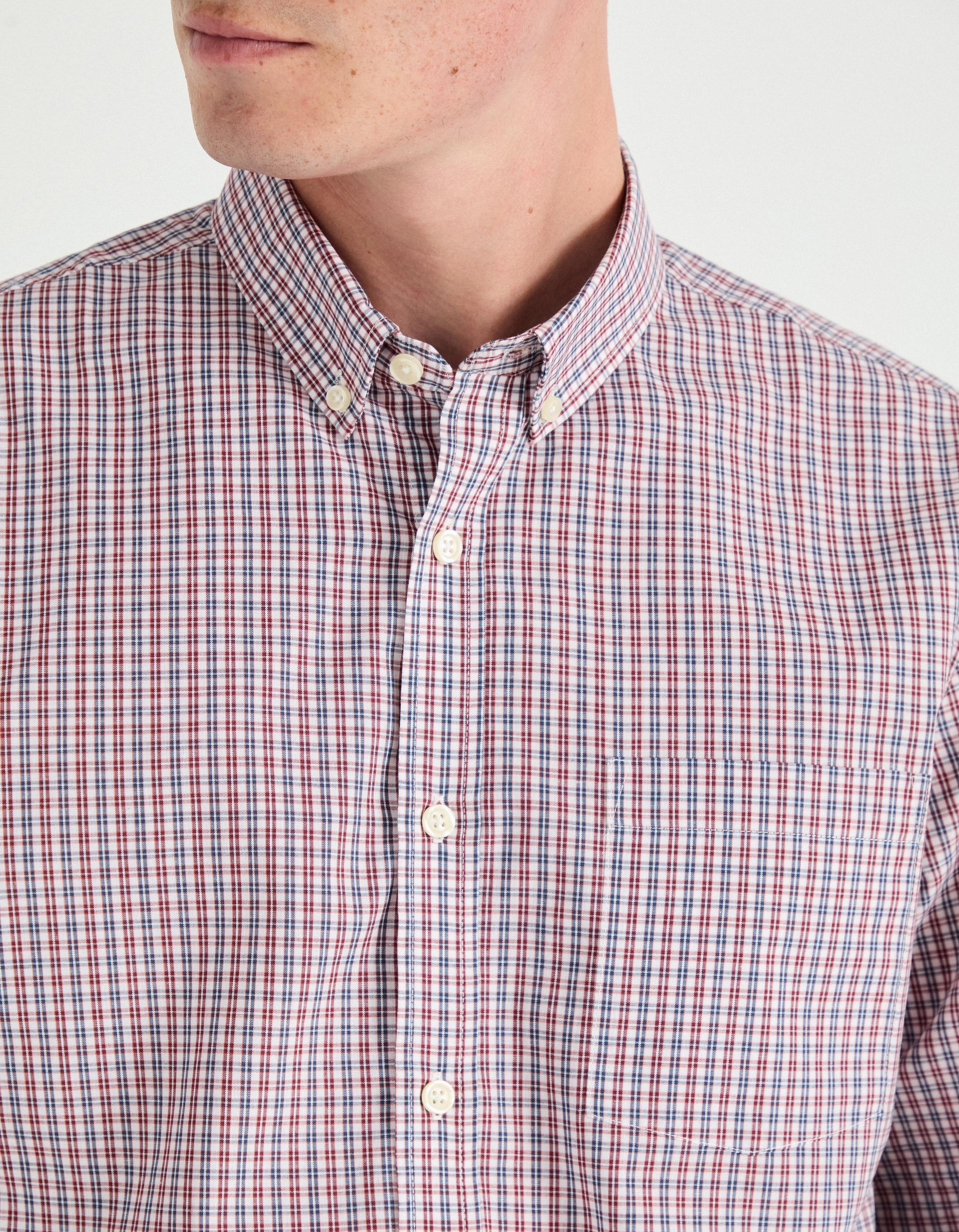 Camisa de Xadrez, Homem, Vermelho Escuro