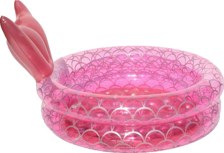 (Ø150cm) Aufblasbares Planschbecken Meerjungfrauen Kinder Pool - Pink